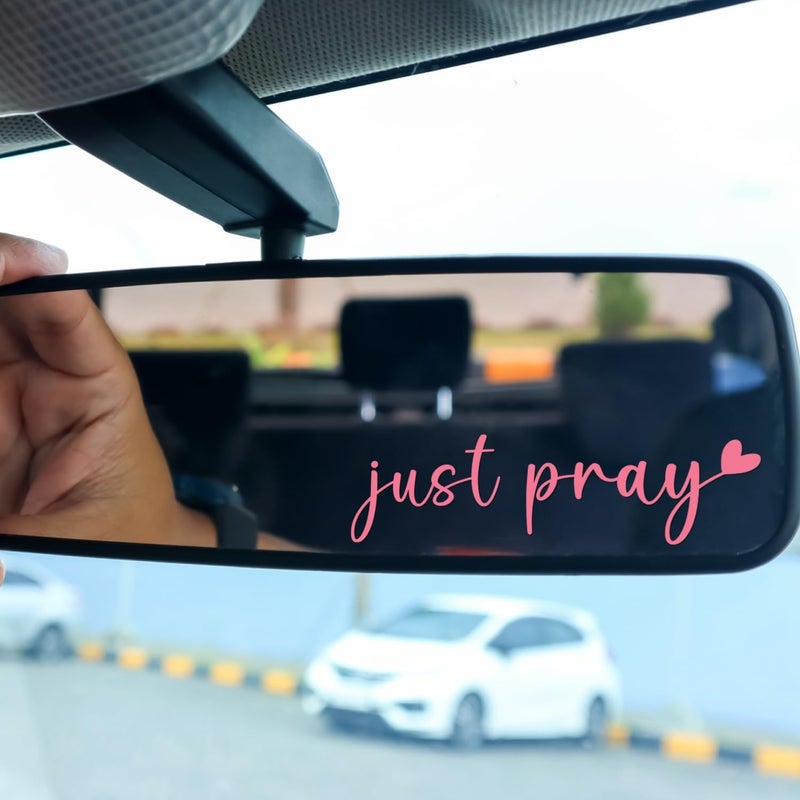 Hangwoous 3X Pink Just Pray Jesus Stickers For Cars - Vinyl Christian Sticker For Rearview Mirror, Laptop, Water Bottle - Christian, Jesus Car Decal - Religious Car Stickers And Decals - Resist Sticker For Cars - Image 5